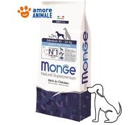 Monge Perro Cachorro y Junior Mediano - Pollo y arroz - Cantidad: 12 kg