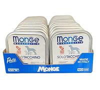 Monge Monoprotein Comida Húmeda para Perros solo Pavo, naturalmente sin colorantes, conservantes y azúcares añadidos. Paquete de 24 bandejas (1 = 150 gr.)