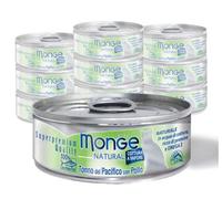 Monge Natural - Alimento húmedo para gatos de atún del Pacífico con pollo, paquete de 24 cajas