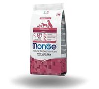 Monge Natural Superpremium Adult Beef and Rice, alimento para Perros para Todas Las Razas (alimento seco para Perros con Carne y arroz, Muy Rico en Fibra y vitaminas, 12 kg)