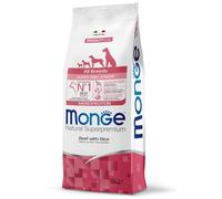 Monge Natural Superpremium Adult Beef and Rice, Comida para Perros de Todas Las Razas (Comida Seca para Perros con Carne de Res y arroz, Muy Rica en Fibra y vitaminas, 12 kg)