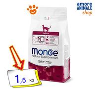 Monge Natural Superpremium Indoor Alimento Seco Para Gatos Pollo 400 gr/1,5 Kg