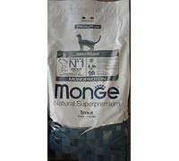 Monge Natural Superpremium Monoproteína * STERILISED Trout, alimento seco para Gatos esterilizados (alimento de Trucha, fórmula, bajo Contenido de Grasa, sin colorantes añadidos, 10