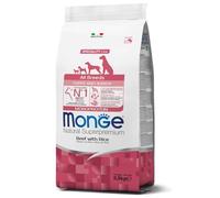 Monge Natural Superpremium Puppy and Junior Beef and Rice, Comida para Perros de Todas Las Razas (Comida para Cachorros, Comida Seca para Perros con Carne de Res y arroz, Muy Rica en Fibra y