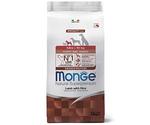 Monge Natural Superpremium Puppy and JUNIOR Lamb and Rice, comida para perros de todas las razas (comida para cachorros, comida seca para perros con cordero y arroz, muy rica en fibra y vitaminas, 7,5
