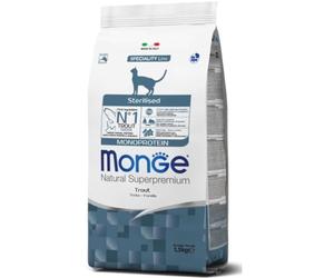 Monge Natural Superpremium STERILISED Trout, alimento húmedo para Gatitos (a Base de Trucha, Rico en Fibra, sin colorantes ni conservantes, 1,5 kg)