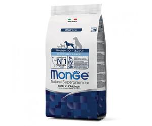 Monge Perro Cachorro y Junior Mediano - Pollo y arroz - Cantidad: 12 kg