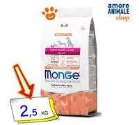 Monge Perros Natural Superpremium Adulto Extra Pequeño Salmón Y Arroz 2,5 Kg