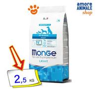Monge Pienso Natural Adulto Ligero Todas Las Razas Salmón y Arroz 2,5/12 Kg