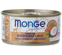 Monge Supreme Adult Tuna with Brown Rice and Coconut - Comida húmeda para Gatos (Comida para Gatos Hecha de atún con arroz Integral y Coco, Muy Rica en Fibra y vitaminas, 80 g)
