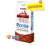 Monge Natural Superpremium Adult para Perros para Todas Las Razas (Alimentos Secos con Cordero, arroz y Patatas, Muy Rico en Fibra y vitaminas, 12 kg)