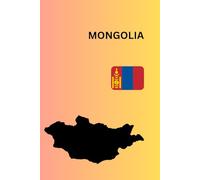 Mongolia Country Map and Flag Design Notebook: Gradient Pink and Yellow Notepad