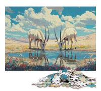 Mongolian Gazelle Puzzle Brain Teaser Premium Cardboard Jigsaw Puzzle for Kids and Adults Age 12 Years Up Christmas Gifts 38x26cm/1000pcs