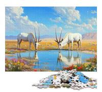 Mongolian Gazelle Puzzle Rectangular Paper Board 100% Recycled Cardboard Jigsaw Puzzle for Adult Children's Day Gifts 38x26cm/1000pcs