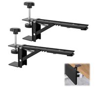 mongtsamz Bandeja Extensora de Escritorio Soporte, Bandeja Extraible Teclado, Teclado Plegable Soporte Bandeja Estantería, Soporte Teclado en C Ajustable para Mesa, Oficina (2 Piezas, Negro)