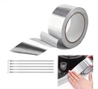 mongtsamz Cinta Alta Temperatura,Cinta Adhesiva Impermeable con Tiras de Fijación,Cinta Aislante Termica,Cinta Fugas Agua Presion,Cinta Aluminio Adecuada para Cocinas,Tejados,Cableado y Tuberías