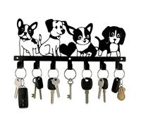 mongtsamz Porta Llaves Forma de Perro,Colgador Llaves Pared Silueta Negra,Llavero Pared Siete Ganchos,Cuelga Llaves para Mantener el Orden en el Pasillo,Regalo para Amantes de Animales,26 X 10,7 cm