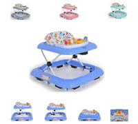 Moni andador Jungle Fun, centro de juegos con música y luz, regulable en altura, color:azul