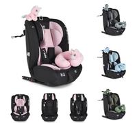 Moni asiento infantil i-Size i-Safe (76-150cm) Isofix, Top Tether, ajustable, colores:rosa