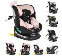 Moni, asiento infantil i-Size Serengeti (40-150cm) Isofix, almohada cervical, color:rosa