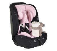 Moni asiento infantil i-Size Start (76-150cm) reposacabezas ajustable, peluche, color:rosa