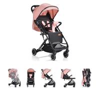 Moni Buggy Trento mosquitera plegable portabebidas rueda trasera freno, colores:rosa