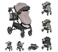 Moni cochecito 2en1 Tokio 22kg bolso cambiador convertible amortiguador plegable, color:beige