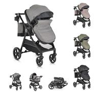 Moni cochecito 2en1 Tokio 22kg bolso cambiador convertible amortiguador plegable, color:gris