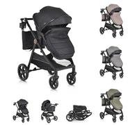 Moni cochecito 2en1 Tokio 22kg bolso cambiador convertible amortiguador plegable, color:negro