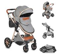 Moni, cochecito Alma, asiento deportivo, capazo, convertible, bolsa de pañales, color:gris oscuro