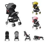 Moni, cochecito, silla de paseo Capri plegable, arnés, respaldo ajustable, colores:canoso