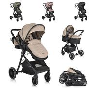 Moni combi silla paseo 2en1 Rio 22 kg convertible cubrepiés plegable cesta arnés, color:beige