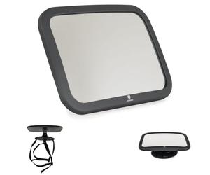 Moni espejo coche bebé Lupah, espejo asiento trasero regulable para el coche, color:negro