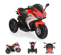 Moni Moto eléctrica Infantil Hurricane Tres Ruedas función Musical, Marcha atrás, Colores:Tinto