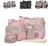 Moni pañalera Stella, set con cambiador de pañales, bolsa aislante para biberones, colores:rosa