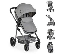 Moni silla de paseo 2 en 1 Giselle cesta convertible plegable arnés de 5 puntos, color:gris