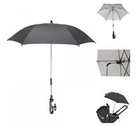 Moni sombrilla para cochecito, parasol, universal, diámetro 80 cm, protección UV, color:negro