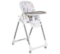 Moni trona Bueno, plegable, multiajustable, doble bandeja, ruedas, correa, color:gris