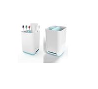 MoniDecor 2 Portacepillos de Dientes Baño Porta Cepillo de Dientes Soporte Cepillo de Dientes Vaso para Cepillo de Dientes,Practico con 3 Compartimentos Desmontable con Fondo Antideslizante…
