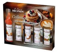 MONIN - Estuche MONIN para café y postres Sabores calabaza picante, vainilla de Madagascar, caramel salado/chocolate blanco/avellana - Pack pausa gourmande - Aromas naturales - Botella de cristal - 5