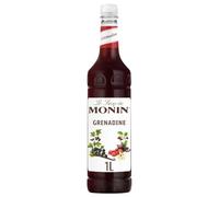 MONIN Jarabe de granadina de alta calidad de 1 litro para cócteles y cócteles sin alcohol. Apto para veganos, sin alérgenos, sabores y colorantes 100% naturales