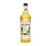 Monin - Jarabe de vainilla francesa, en caja, sabor versátil, sabores naturales, ideal para cafés, cócteles, batidos y bebidas para niños, sin OMG, sin gluten (1 litro)