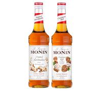 MONIN - Jarabe Sabor Marshmallow Tostado & Jarabe de sabor enrollado con canela - Para café, chocolate caliente, Capuccino o Latte - Aromas naturales - Botella de cristal - 2 x 70 cl
