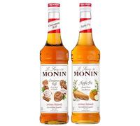 MONIN - Surtido de jarabe de sabor enrollado con canela y sabor a tarta de manzana - para café, chocolate caliente, capuccino o lata - Aromas naturales - Botella de cristal - 2 x 70 cl