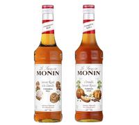 MONIN - Surtido de jarabe enrollado de canela y jarabe de calabaza picante para bebidas calientes y gourmet - Sabores naturales - 2 x 70 cl