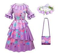 Monissy Isabela Encanto Vestido Princesa Madrigal Cosplay Disfraz Halloween Carnaval Volantes Vestidos de Fiesta,Morado2,110