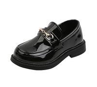 Monissy Niña Mary Jane Punta Cerrada Primavera Otoño Zapatos de Vestir Antideslizante Plana Bailarinas Transpirable Clásicas Boda Escuela Reyes Parte Talla 21-36,Negro,21