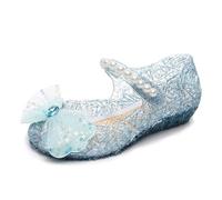 Monissy Niña Sandalias de Vestir Princesa Elsa Zapatos para Disfraz Punta Cerrada Antideslizante Cenicienta Navidad Zapatos para Niños con Lazos Lentejuelas Cumpleaños Regalo,Azul,28 EU