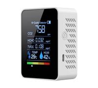 Moniteur De Qualité De L'air - Détecteur Intelligent De CO₂, PM2.5, PM10, COV, Température Et Humidité - Écran LCD, Haute Précision, Alarme Intégrée - Idéal Maison, Bureau, École, Intérieur, Air