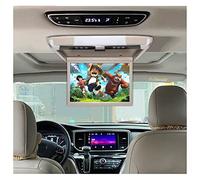 Monitor abatible de 12,1 Pulgadas, Reproductor HD 1080P, FM, DVD Ultrafino for Coche, Entrada vídeo bidireccional, LCD montado en el Techo del Viajes Familiares por Carretera(12.1 Inch Gray AV)